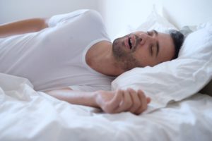 man dealing with sleep apnea in Columbus